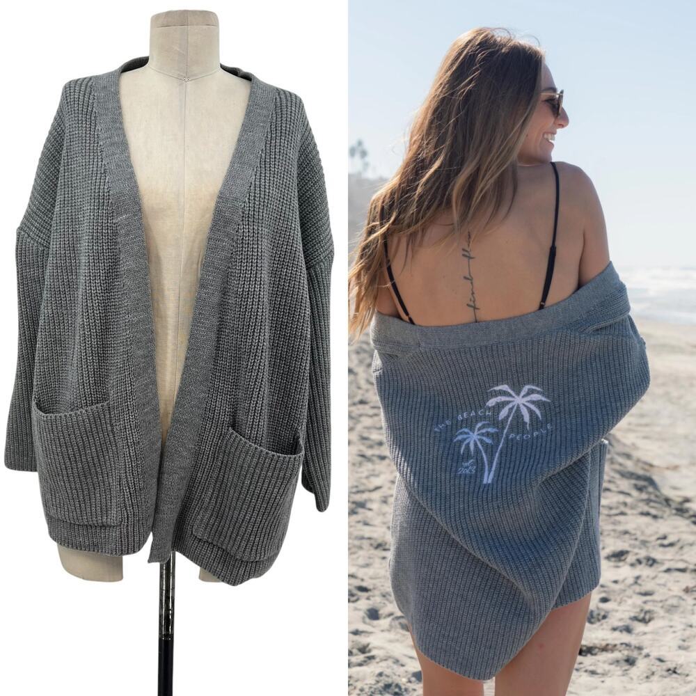 The Beach People The Twin Palms Cardigan Sweater Embroidered Knit Size‎ XS / S